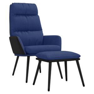 vidaXL Scaun de relaxare cu taburet, crem, textil și piele ecologică