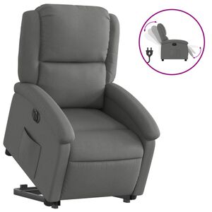 vidaXL Fotoliu electric rabatabil cu ridicare, gri &icirc;nchis, textil