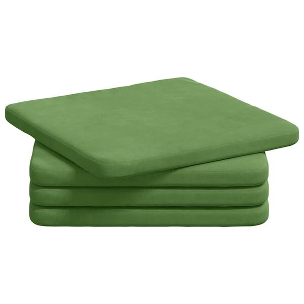 vidaXL Perne de Șezut 4 pcs Verde deschis 40 x 40 x 3 cm Catifea