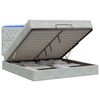 vidaXL Pat Ottoman cu Saltea și LED Gri deschis 160 x 200 cm Catifea