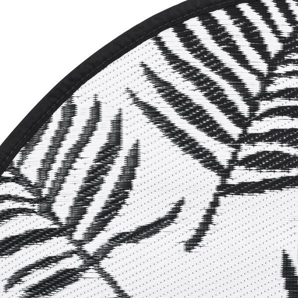 vidaXL Covor de exterior, ARAKIL alb și negru, Ø120 cm, PP