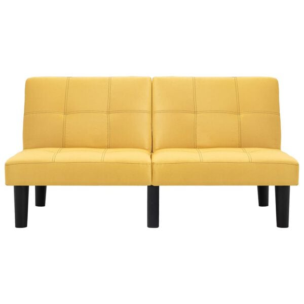 vidaXL Canapea cu 2 locuri, galben, material textil