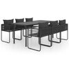 vidaXL Set mobilier de grădină, 7 piese, negru, ratan PVC