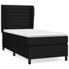 vidaXL Pat box spring cu saltea, negru, 90x190 cm, textil