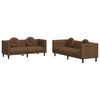 vidaXL Set de canapele cu perne, 2 piese, maro, catifea