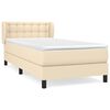 vidaXL Pat box spring cu saltea, crem, 80x200 cm, textil