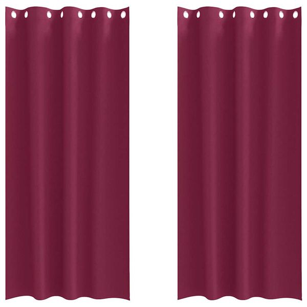 vidaXL Perdele Opaque cu Inel 2 pcs Roșu Vin 225 x 140 cm Poliester