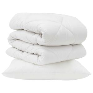 vidaXL Pilotă cu pernă 2 pcs Alb Microfibră