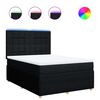 vidaXL Pat box spring cu saltea, negru, 140x190 cm, textil