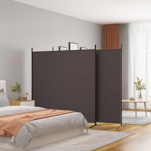 vidaXL Paravan de cameră cu 3 panouri, maro, 525x180 cm, textil