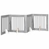 vidaXL Poartă pentru c&acirc;ini pliabilă cu suporturi 4 pcs Sonoma gri
