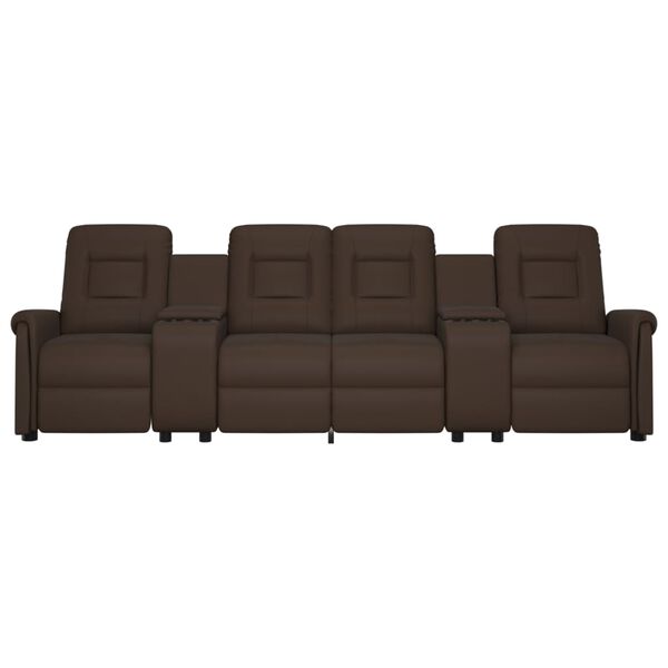 vidaXL Scaun rabatabil de masaj cu 4 locuri și suport de pahar, maro