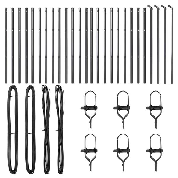 vidaXL Stâlp de gard. Altele 26 pcs Gri 3,2 x 3,2 x 120 cm Oțel