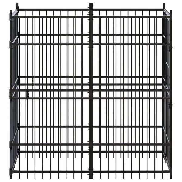 vidaXL Padoc pentru câini de exterior, 1,84 m², oțel