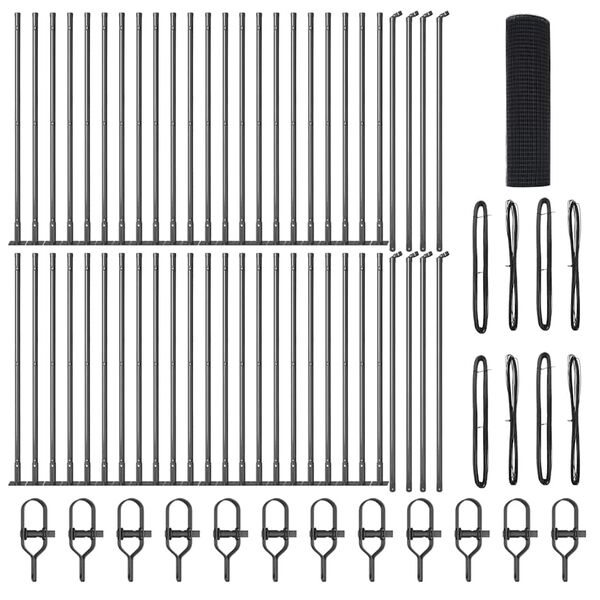 vidaXL St&acirc;lp de gard. Gri 100 x 0,4 m (plasă 25 x 25 mm) Oțel și PVC