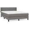vidaXL Pat box spring cu saltea, gri &icirc;nchis, 140x190 cm, textil