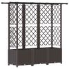 vidaXL Pat Ridicat cu Trellis și Acoperiș Maro 162,5 x 40 x 138 cm PP