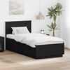 vidaXL Cadru de pat cu headboard Negru 90 x 200 cm Lemn compozit