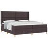 vidaXL Pat cu arcuri cu headboard Maro &icirc;nchis 200 x 200 cm țesătură