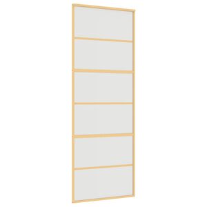 vidaXL Ușă glisantă, auriu, 76x205 cm, sticlă ESG mată și aluminiu