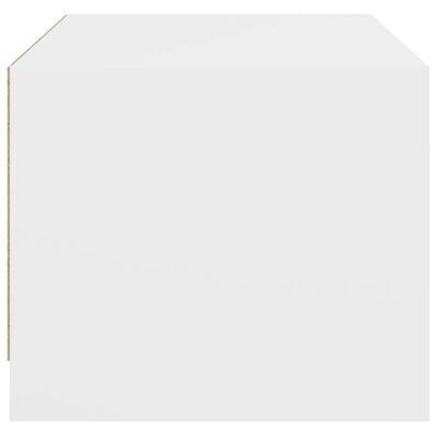 vidaXL Măsuță de cafea cu uși din sticlă, alb, 68x50x42 cm