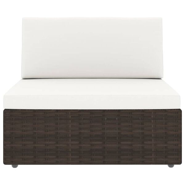 vidaXL Set mobilier de grădină cu perne, 11 piese, maro, poliratan