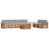 vidaXL Set de canapele de exterior 7 pcs Gri natural și deschis