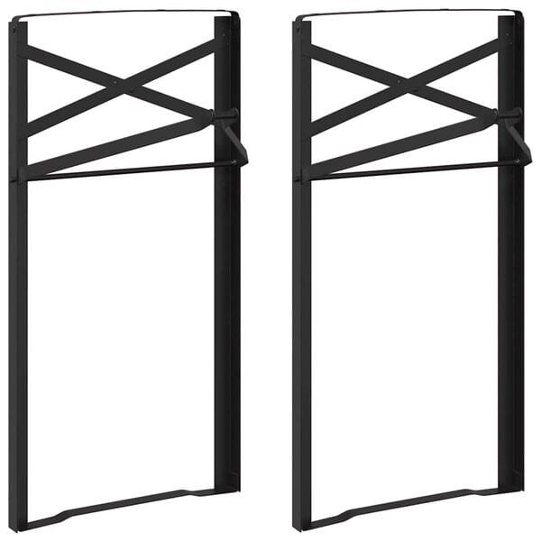 vidaXL Picior de masă pentru bere 2 pcs Negru 39 x 3 x 75 cm