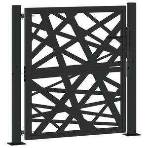 vidaXL Poartă de grădină neagră 100x100 cm, oțel, design luminos