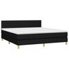 vidaXL Pat box spring cu saltea, negru, 180x200 cm, catifea