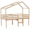 vidaXL Pat înalt cu acoperiș, 90x190 cm, lemn masiv de pin