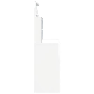 vidaXL Masă de toaletă cu LED-uri, alb extralucios, 96x40x142 cm