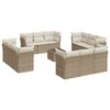 vidaXL Set canapele de grădină, 13 piese, cu perne, bej, poliratan