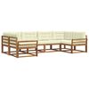 vidaXL Set de canapele de exterior cu pernă 6 pcs Natural și Crem