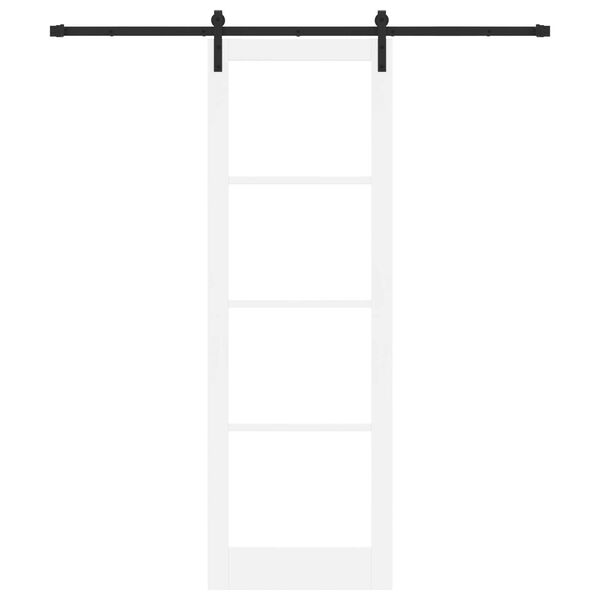 vidaXL Ușă glisantă ORKDAL Alb 78 x 232 cm Lemn masiv de pin și sticlă