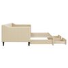 vidaXL Pat de zi cu extensie și sertare, crem, 80x200 cm, textil