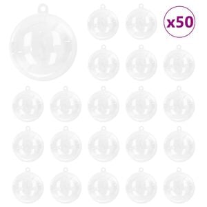 vidaXL Set de Globuri de Crăciun 50 buc. Transparent &Oslash; 5 cm LED-uri
