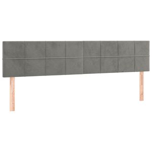 vidaXL Tăblii de pat, gri deschis, 200x5x78/88 cm, catifea