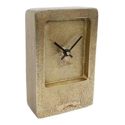 442149 Gifts Amsterdam Desk Clock "Liverpool" Aluminium Gold 11x4,5x17,5 cm