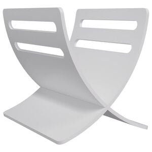 vidaXL Suport din lemn pentru reviste, vertical, alb