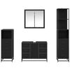 vidaXL Set de mobilier pentru baie 4 pcs Stejar Negru Lemn compozit