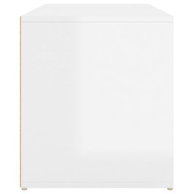 vidaXL Banchetă pentru hol, alb extralucios, 80x40x45 cm, PAL