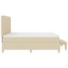 vidaXL Pat cu arcuri cu saltea cu headboard Crem 200 x 200 cm țesătură