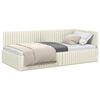 vidaXL Cadru de pat colțar cu headboard Crem 100 cm x 200 cm Catifea