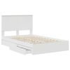 vidaXL Pat cu storage cu headboard Alb 120 x 200 cm Lemn compozit