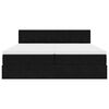 vidaXL Cadru de pat otoman cu saltele, catifea neagră 180x200cm