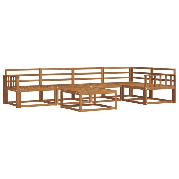vidaXL Set de canapele de exterior 6 pcs natural Lemn Solid de Acacia