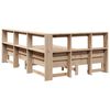 vidaXL Pat cu bibliotecă fără saltea, 140x200 cm, lemn masiv de pin