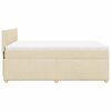 vidaXL Pat box spring cu saltea, crem, 140x200 cm, textil