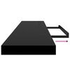 vidaXL Rafturi de perete 4 buc. negru extralucios 120x23,5x3,8 cm MDF